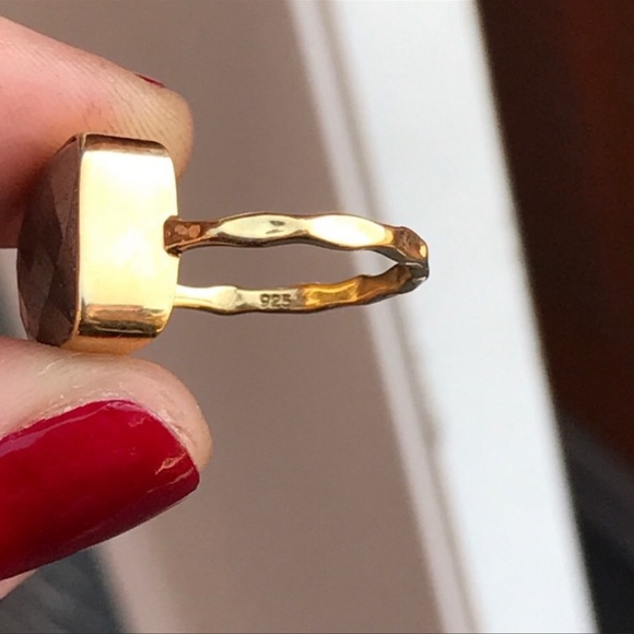 💕HP💕Hypersthene faceted stone gold plated Ring - Picture 7 of 9